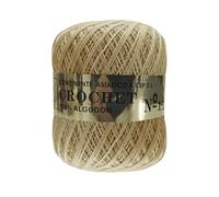 JYC CREATIVE Filato di Cotone n. 12 - Matassa da 80g - 100% Cotone Naturale per Uncinetto Extra Fine, Merletti e Pizzi - Colore 1, Beige