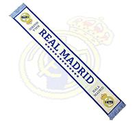 JYC CREATIVE Sciarpa Real Madrid - Sciarpa in Tessuto nei Colori del Club con Scritta e Stemma - Accessorio per Tifosi e Appassionati di Calcio - Modello Lettere, Taglia Unica