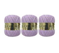 JYC CREATIVE Set 3 Matasse Filato di Cotone n. 12 - 3 x 80g - 100% Cotone Naturale per Uncinetto Extra Fine, Merletti e Pizzi - Colore 3, Lilla