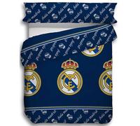 JYC CREATIVE Set di lenzuola 2 pezzi con motivo calcio R. Madrid (fodera per cuscino e copripiumino), lenzuola Madrid, Regalo R Madrid, Calcio ufficiale di Madrid, (letto 90cm)