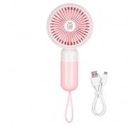 JYC CREATIVE Ventilatore portatile USB, ventilatore portatile regolabile a 3 velocità, ad alta potenza, silenzioso, mini, scrivania, lavoro, ufficio, (rosa)