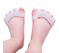 JYCCH - Separatore per dita dei piedi in gel per bambini e separatore per correggere e separare dita che si sovrappongono (Bianco, 2 pezzi)