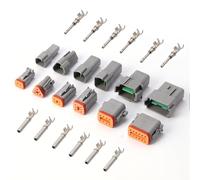 JYCONNECTS DT - Set di connettori tedeschi per auto, 2, 3, 4, 6, 8, 12 poli, connettore elettrico impermeabile per auto, moto e barca