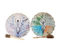 JYCRA 2Pack Sciaman Drum,Mother Of Life Siberian Drum Musica Spirituale,Uccello modello Handmade Shaman Drum,Tamburo di sciamano del guaritore del suono del tamburo della mano
