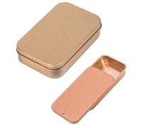 JYCY 2 scatole rettangolari in metallo con coperchio, scatole incernierate per caramelle, soldi, monete, chiavi (dorate)