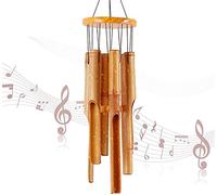 JYDQM Chime del Vento di bambù, Musica Esterna di Legno del Vento con Il Suono Rilassante Naturale Rilassante per Il Giardino, Il Patio, la casa o l'arredamento all'aperto