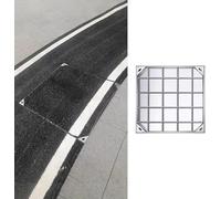 JYDQMOLS Copertura quadrata per fognature con base, copertura per pozzetto in acciaio inossidabile invisibile, coperchi per fosse settiche da incasso per esterni, copertura per camera di ispezione