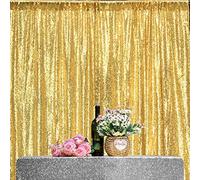 JYFLZQ - Tenda con paillettes, sfondo fotografico, decorazione per feste, matrimoni, compleanni, baby shower, Oro chiaro., 8 ft x 8 ft