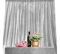 JYFLZQ Tende con lustrini color argento, 2,4 x 2,4 m