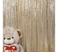 JYFLZQ Tende con paillettes color champagne 2,4 x 2,4 m, 1 pannello con glitter per cabina fotografica, sfondi scintillanti, per feste, matrimoni, addio al nubilato