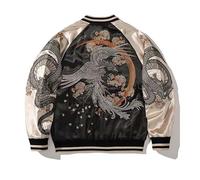 JYHBHMZG Giacca Sukajan ricamata per donne e uomini.Satin Dragon Phoenix.Autunno Baseball Abbigliamento, Giacca Phoenix, S