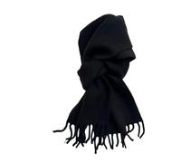 JYHBHMZG Sciarpa di colore solido del cachemire della Corea delle donne di inverno di lana nappe sciarpa soffice scialle morbido scialle elegante femminile scialle Hijab, 10 nero., Etichettalia unica