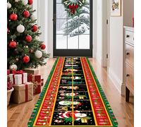 JYHCD Tappeto Runner di Natale per Corridoio, Tappeto da Cucina Antiscivolo Lavabile, Tappeto A Pelo Basso per Soggiorno, Decorazione di Benvenuto per Natale,80x100cm/32x39 in