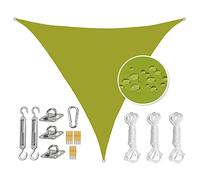 JYHCD Vela Ombreggiante, 4,5X4,5X4,5M Vela Triangolare per Il Sole Impermeabile E Traspirante, Blocca I Raggi UV, Resistenza al Vento Forte, Vela da Giardino con Kit di Installazione,Green 1