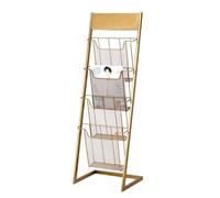 JYHHGDS Semplice espositore per brochure a 4 Strati, Porta riviste da Pavimento, Porta giornali per fiere, esposizioni di Prodotti, uffici (Oro)
