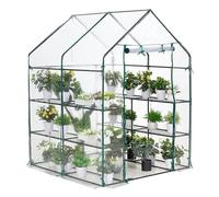 jyibinee Copertura per serra inodore, 143 x 143 x 195 cm, in PE, impermeabile, di ricambio, con porta, isolamento termico, antipioggia, trasparente, verde trasparente