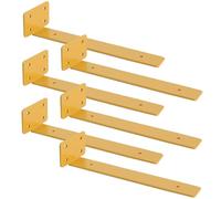 JYiuog 6 supporti per scaffali, galleggianti, invisibili, in metallo, per scaffali (giallo, 30 cm)