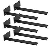 JYiuog 6 supporti per scaffali, galleggianti, invisibili, in metallo, per scaffali (nero, 35 cm)