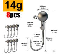 JYJ Amo Jig Testa Piombata 1-28g per Esche Morbide/Verme - Amo da Pesca
