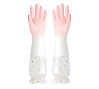 JYJLLM 1 paio di guanti per lavare i piatti, guanti in gomma con polsino lungo, guanti per la pulizia, riutilizzabili, antiscivolo, impermeabili, guanti per la pulizia della casa, cucina, giardinaggio