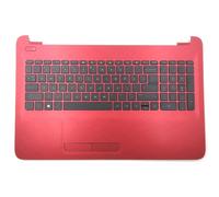 JYJMDMG Parti di ricambio per computer portatile HP 15-AC000 15-AC100 15-AC063NR 15-AF000 15-AF100 Series tastiera con touchpad palmrest maiuscolo rosso 813979-001