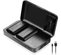 JYJZPB 2X LP-E6 Batteria di Ricambio e Caricabatteria Multifunzione per Canon LP-E6N, EOS R, EOS R5, EOS 90D, EOS 60D, 70D, 80D, 5D II, 5D III, 5D Mark IV, 6D, 7D, XC10,con Porte Micro USB e Tipo C
