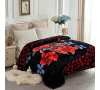 JYK Coperta in pile pesante coreano di visone, 2 strati, reversibile, 520 g/m², morbida e setosa, coperta calda per autunno e inverno