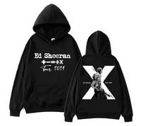 JYKJUEDZ Felpa con Cappuccio commemorativa del 10° Tour di Ed Sheeran Felpa con Cappuccio Harajuku Felpa Casual Hip Hop Pullover Vintage Abbigliamento da Jogging Largo per Uomo