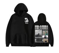 JYKJUEDZ Felpa con Cappuccio e Stampa del Tour dell'album del cantante Rap Delaossa Veneno Autunno/Inverno da Uomo e da Donna Hip Hop Oversize in Puro Cotone.