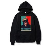 JYKJUEDZ Felpa con Cappuccio Nera da Uomo Notorious Big Print RIP Hiphop Rock Biggie Smalls Notorious Big Felpa con Cappuccio Harajuku da Uomo