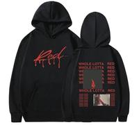 JYKJUEDZ Felpa con Cappuccio Rapper Playboi Carti Album Whole Lotta Red Opium Autunno/Inverno Uomo Donna Moda Hip Hop Pullover in Puro Cotone