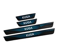 JYMLOV 4 Pezzi Acciaio Inossidabile Battitacco per Auto Sticker, per FO-rd Kuga 2013 2014-2019, Esterno Battitacco Protezione Plates Anti-Graffio Scuff Adesivi Decorativi Accessori,Black,Blue