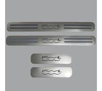 JYMLOV 4 Pezzi Acciaio Inox Battitacco per Fi-at 500L Protezione Battitacco Soglia Auto Protezione Ingresso Porta Copertura Piastra Facile Installazione,Silver