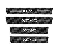 JYMLOV 4 Pezzi Adesivi Battitacco in Fibra Carbonio Auto, per Vo-lvo XC60 2009 2010-2015, Esterno Battitacco Protezione Plates Anti-Graffio Scuff, Car Styling Decorativi Accessori,Black