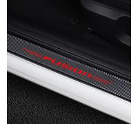 JYMLOV 4 Pezzi Battitacco Auto in Fibra di Carbonio per FO-rd Fusion Tuning Accessori, Adesivi del Protezione del Battiscopa Davanzale Porta Car Styling Decorare,Red