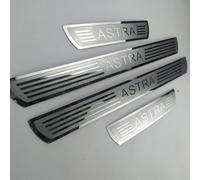 JYMLOV 4 Pezzi Battitacco in Acciaio Inossidabile per Auto Sticker per Op-El Vauxhall Astra F G H J K L GTC Accessori, Esterno Battitacco Protezione Plates Anti-Graffio Scuff Decorativi,Silver