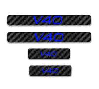 JYMLOV 4 Pezzi Car Adesivi Soglia Fibra Carbonio per Volvo V40, Battitacco Pedal Stickers AntiGraffio Pellicola Protettiva, Auto Styling Accessori,Blue