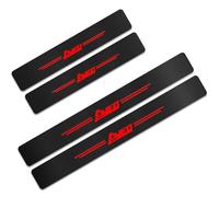 JYMLOV 4 Pezzi Fibra di Carbonio Battitacco per Auto Sticker, per Chev-rolet, Pellicola del Protezione Davanzale Portiera Auto Anti-Graffio Scuff Adesivi Decorativi Accessori,Aveo Red