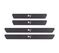 JYMLOV 4 Pezzi Fibra di Carbonio Battitacco per Auto Sticker, per Citr-oen, Pellicola del Protezione Davanzale Portiera Auto Anti-Graffio Scuff Adesivi Decorativi Accessori,DS3 White