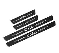 JYMLOV 4 Pezzi Fibra di Carbonio Battitacco per Auto Sticker, per Ren-Ault Clio Duster Megane TWINGO, Esterno Battitacco Protezione Plates Anti-Graffio Scuff Adesivi Decorativi Accessori, Clio White