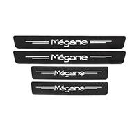 JYMLOV 4 Pezzi Fibra di Carbonio Battitacco per Auto Sticker, per Ren-Ault Megane 2 3 Scenic 4 1, Esterno Battitacco Protezione Plates Anti-Graffio Scuff Adesivi Decorativi Accessori,Black