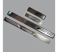 JYMLOV 4 Pezzi Protezione Esterna Auto Battitacco in Acciaio Inossidabile per NIS-San Qashqai Accessori Esterno Battitacco Protezione Plates Anti-Graffio Scuff,Silver