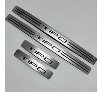 JYMLOV 4 Pezzi Protezione per Battitacco per Auto per Fi-at Tipo, Accessori per Soglia in Acciaio Inox per Auto AntiGraffio Portiere,Silver