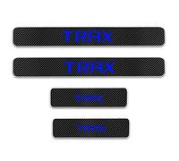 JYMLOV 4 Pezzi Strisce di Protezione della Copertura Soglia Battitacco Auto per Chev-rolet Trax, Accessori Decorativi Lo Styling Pellicola del Pedale in Fibra Carbonio Anti-graffio,Blue