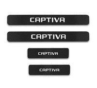 JYMLOV 4 Pezzi Strisce di Protezione per Davanzale della Portiera di Auto, per Ch-evrolet Captiva, Accessori per Styling di Adesivo Copertura Soglia in Fibra Carbonio AntiGraffio,White