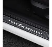 JYMLOV 4 Pezzi Striscia di Protezione del davanzale de Portiera Auto per Hyun-dai Tucson Accessori Tuning, Adesivo del Pedale di Battitacco in Fibra di Carbonio AntiGraffio,White