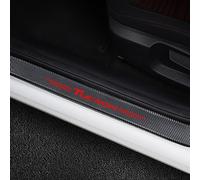 JYMLOV 4 Pezzi Striscia di Protezione del davanzale de Portiera Auto per Hyun-dai Tucson Accessori Tuning, Adesivo del Pedale di Battitacco in Fibra di Carbonio AntiGraffio,Red