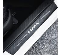 JYMLOV 4Pezzi Auto Fibra di Carbonio Battitacco Adesivi, per Hon-da HRV HR-V 2013-2023, Soglia Porta Anti-Graffio Scuff Piastra di Protezione,Black
