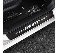 JYMLOV Adesivi per Guardia Porta Soglia in Fibra di Carbonio per Suz-uki Swift, 4 Pezzi Battitacco Prevenire L'Usura AntiGraffio Accessori Styling Dll'auto,Black