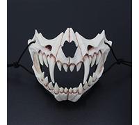 JYMSB Maschera di Teschio Animale Halloween Cosplay, Resina Cane Teschio Osso Denti Orrore Spaventoso Diavolo Lupo Lupo Mannaro Maschera Costume B